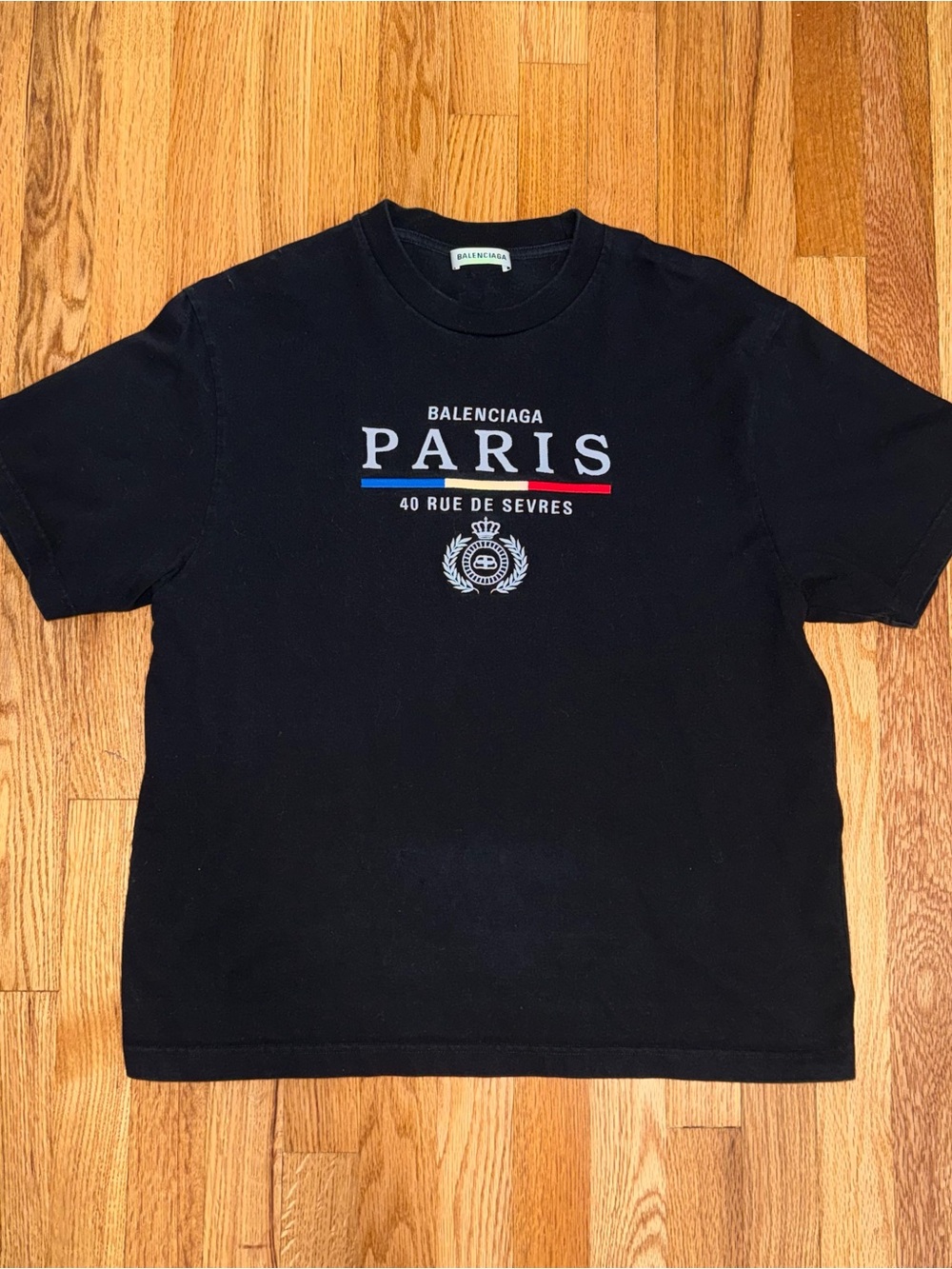 Balenciaga Black Embroidered T Shirt Size M